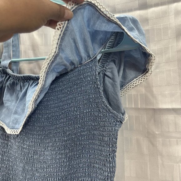 SO Women’s Off the Shoulder Ruffle Details Cinched Body Mini Dress Blue size M - Picture 8 of 14